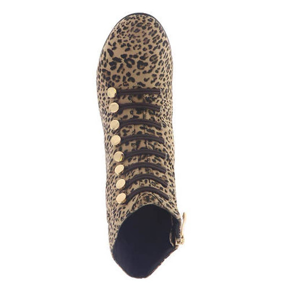 Ankle Booties Animal Print Ankle Boots Size 11 Leopard Vintage Inspired Microsue - Picture 5 of 7